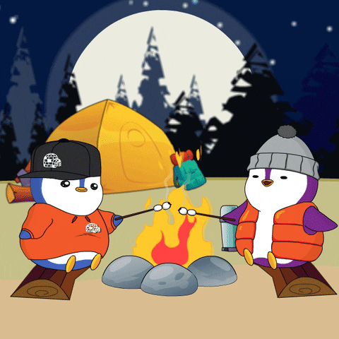 Friends Camping GIF by Pudgy Penguins