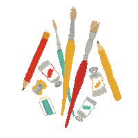 art artist drawing painting craft Sticker