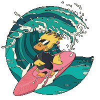 Friends Surf Sticker by Duck Dive Gin