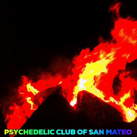 psychedelicsanmateo rainbow fire trippy psychedelic GIF