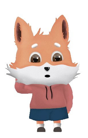 Confused Fox Sticker by Spark Studio