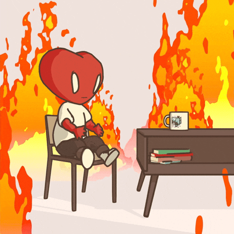 This Is Fine On Fire GIF by LT3 Creations