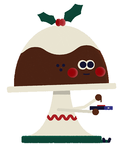 Christmas Pudding Sticker by Mioe Studio