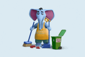 Cleaning Elephant GIF by Saynine.ai
