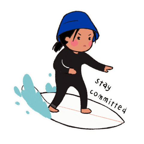 Surf Stay Committed Sticker