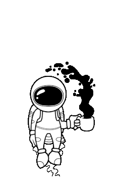Coffee Astronaut Sticker by Retrograde Roasters