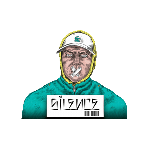 Silence Sticker by Mitchos Da Menace