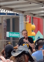 Bryan Cranston Delivers Speech at Actors' Strike in Times Square
