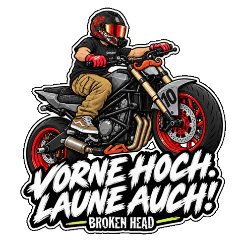 Motorcycle Biker Sticker by Broken Head
