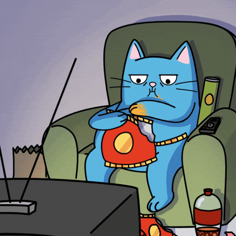 Hungry Blue Cat GIF