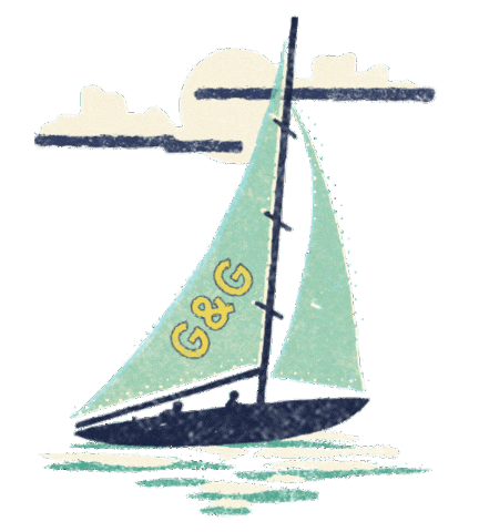 Ocean Boat Sticker by Graham and Green