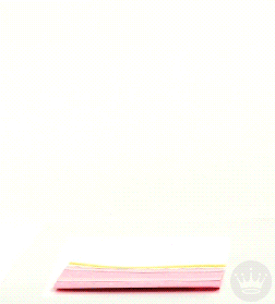 Digital art gif. Flat paper decorations fold and slide together like a pop-up book, making a layered pink birthday cake topped with strawberries, blueberries, mint leaves, and a lit candle. Text, "Happy Birthday."