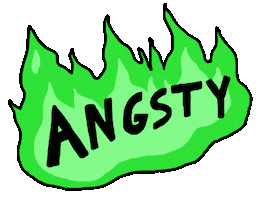 Angry Green Fire Sticker by rrrnte