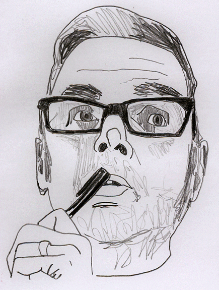 panchoballard man drawing thinking glasses GIF
