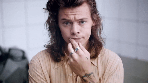  one direction harry styles thinking hmm deep in thought GIF diario