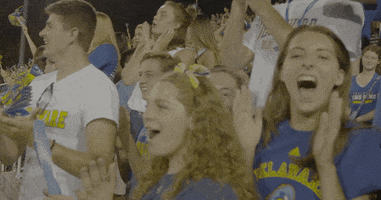ncaa sports dancing GIF by Delaware Blue Hens