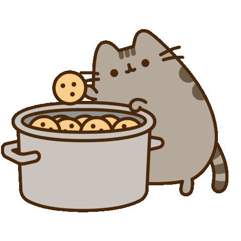 a cat eating cookies