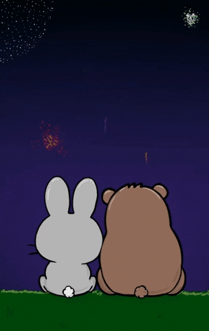 Bananabgifs love bear bunny fireworks GIF
