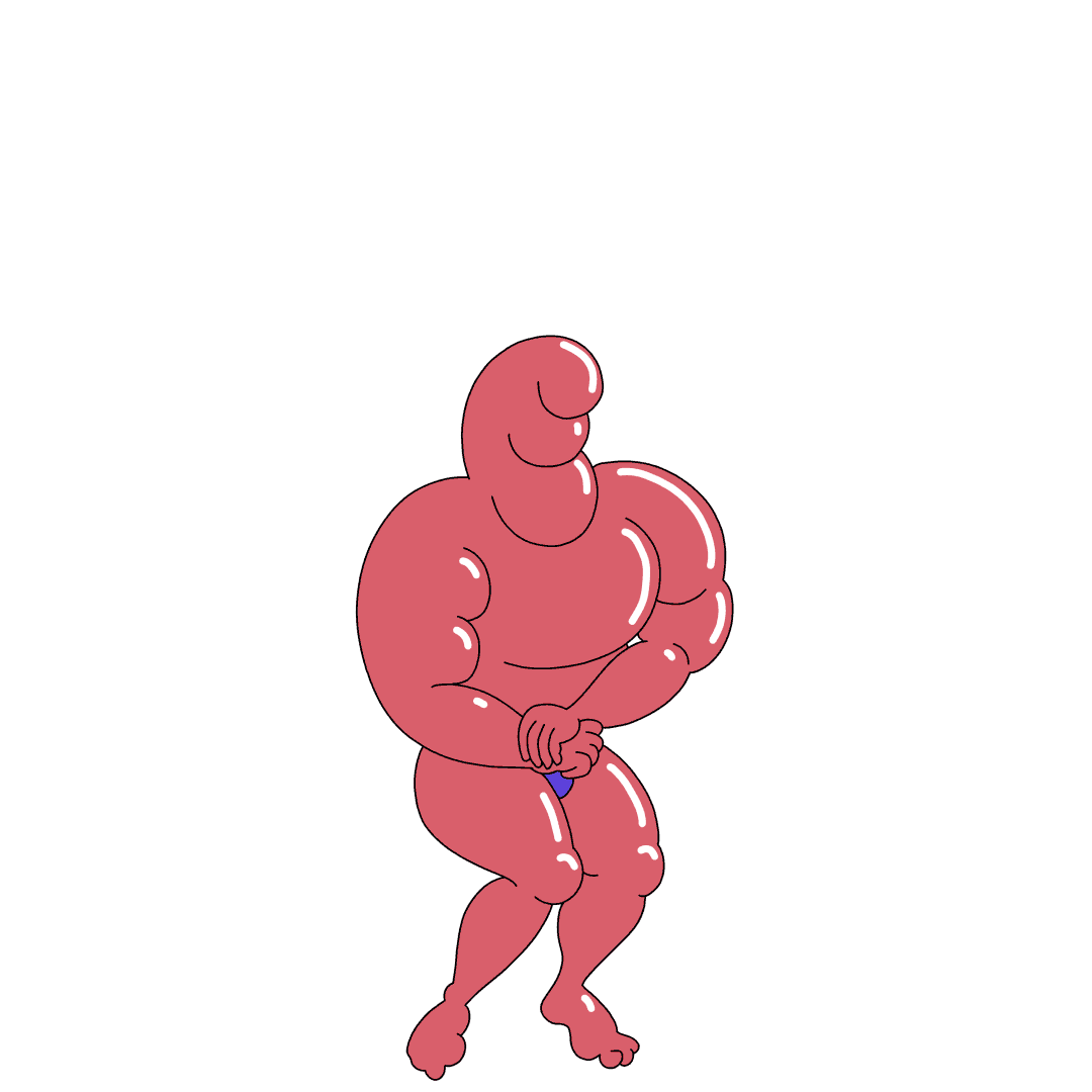 Muscle Posing Sticker by Pia Graf