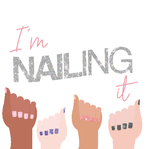 Pink Hand Sticker by Rossi Nails