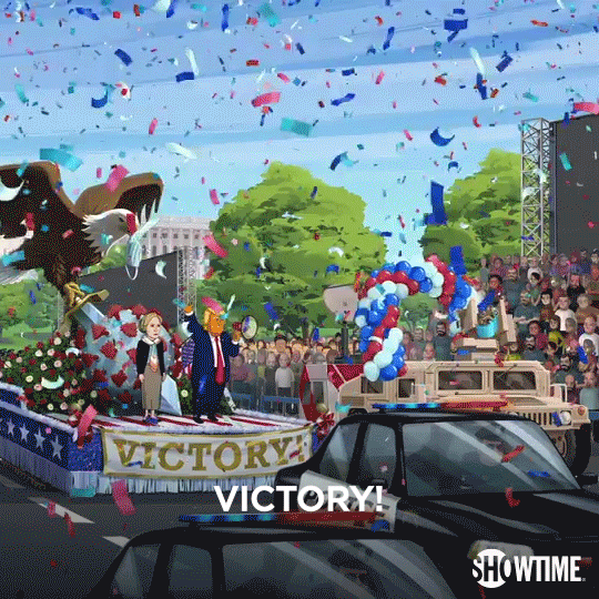 Mission Accomplished Victory GIF by Our Cartoon President