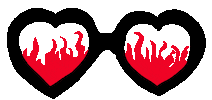 Sunglasses Hearts Sticker