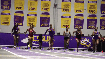 Gold Running GIF by LSU Tigers