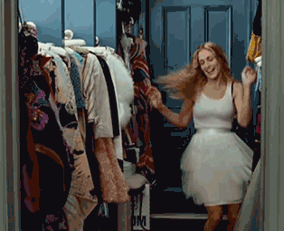 dancing happy fashion sex and the city carrie bradshaw GIF