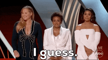 Amy Schumer Shrug GIF by The Academy Awards