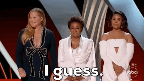 Amy Schumer Shrug GIF by The Academy Awards - Find & Share on GIPHY