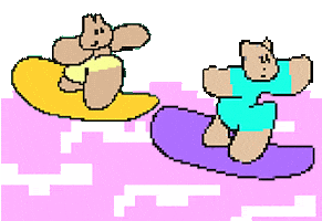 8Bit Surfing Sticker
