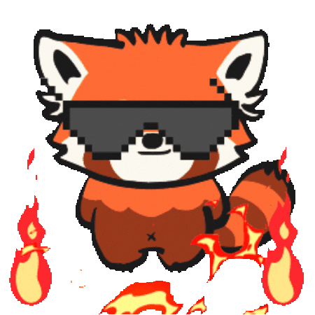 Red Panda Fire Sticker by Flowly