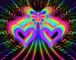 Rainbow Hearts GIF by Deep Space Violet