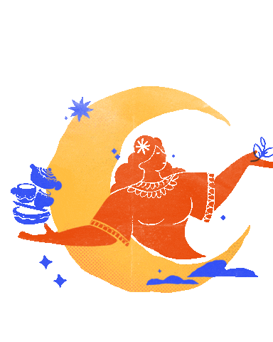 Hari Raya Tea Sticker by Cuatrodia Creative