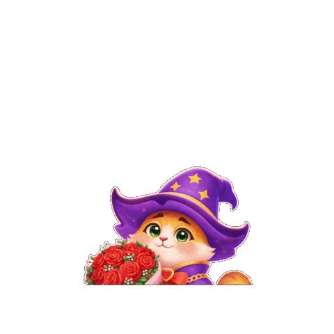 Cat Flower Sticker by Bravo Bingo