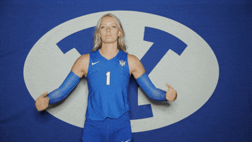 Volleyball Flex GIF by BYU Cougars