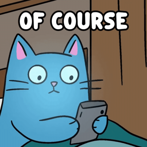 Blue Cat Of Course GIF