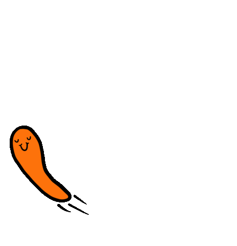 Orange Worm Sticker