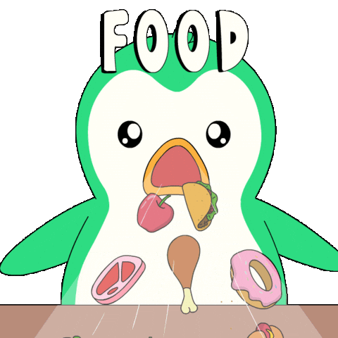 Hungry Penguin Sticker by Abster