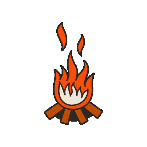 Fire Camping Sticker by Maeve Chocolate