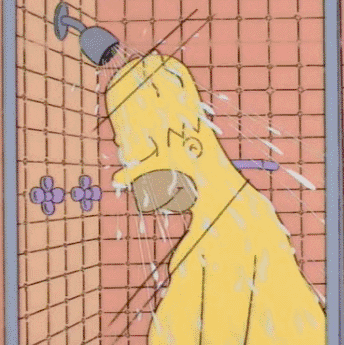  homer simpson the simpsons shower relaxing GIF