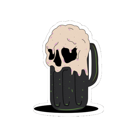 Halloween Cerveza Sticker