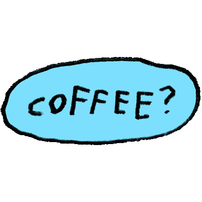Talking Is Hard Coffee Sticker by Adam J. Kurtz