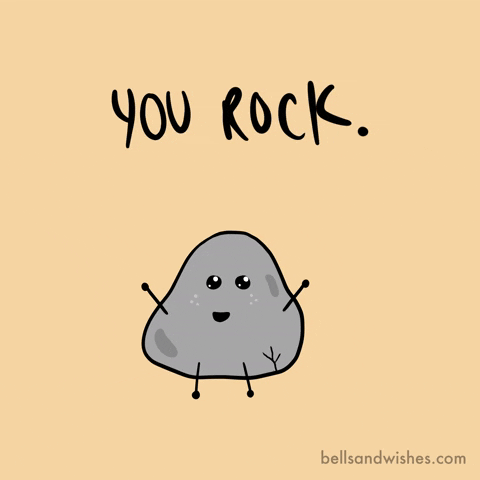 Cute Cartoon You Rock GIF by Bells and Wishes