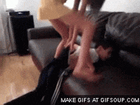 Boy gets front wedgie and destroys his nuts on Make a GIF