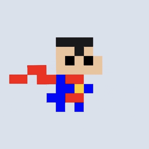 Pixel Superman GIF