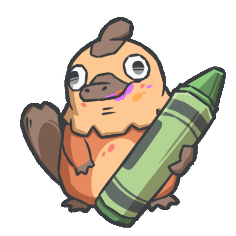 Crayon Platypus Sticker by DillybyDally
