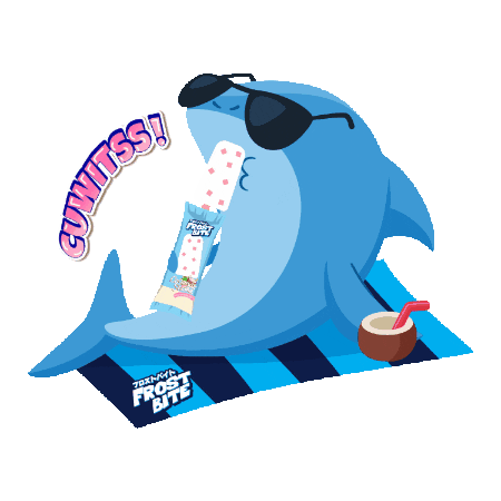 Shark Coconut Sticker by Glico Wings Creative