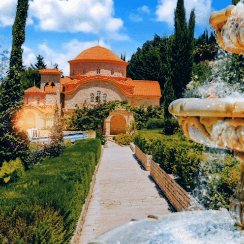 virtart_gallery church landscape cyprus fountain GIF