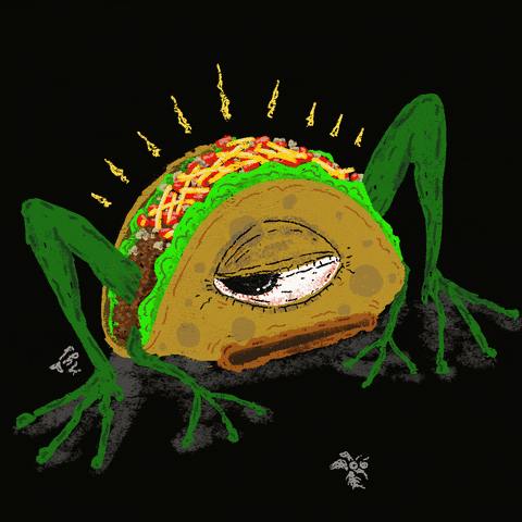 niftyjutsu fly frog taco crypto memes GIF
